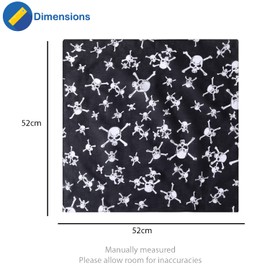 Skull Crossbones Bandana Black Head Scarf Headbands Handkerchief Biker Cotton Bib Party Face Covering Headwear For Motorcycling Mens Womens Unisex