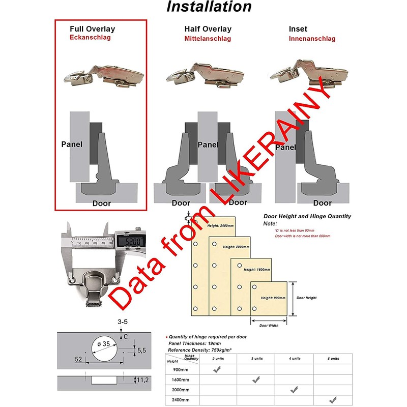 Hettich Sensys 8645i TH52 110° Corner Stop Hinge with Integrated