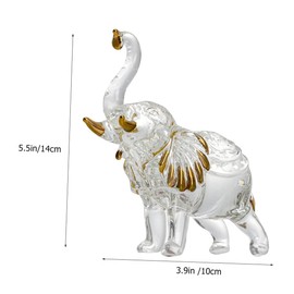 ABOOFAN Crystal Elephant Figurine Statue Lightweight Crystal Decoration for Garden Housewarming Charming Elephant Sculpture for European Style Accents