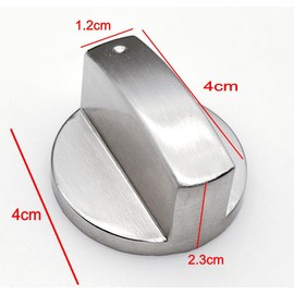 JZK 4 Pieces 6 mm Silver Metal Stove Knob Replacement Universal Kitchen Gas Hob Control Knob 6 mm Gas Stove Knobs Knob Oven Knobs Switch Knobs Silver Control Knobs Gas Stove Knobs