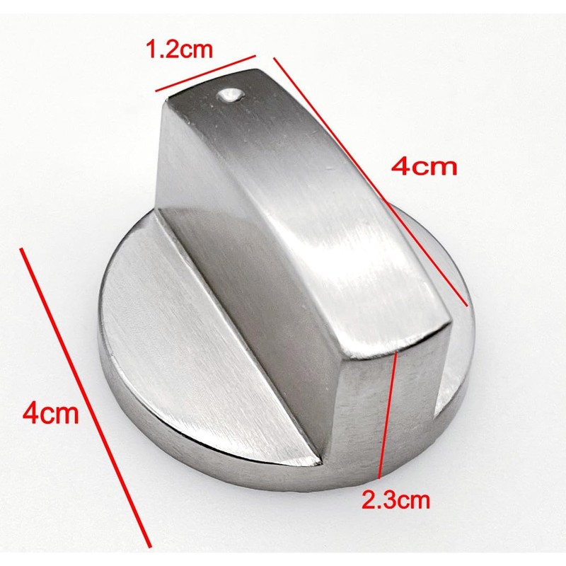 JZK 4 Pieces 6 mm Silver Metal Stove Knob Replacement