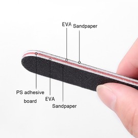Nail File 12pcs Professional Double Sided 100/180 Grit Nail Files Black Manicure Pedicure Tool and Nail Buffering Files Emery Board
