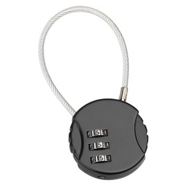 JDXun Combination Lock, Luggage Lock, Suitcase Lock, Combination Lock, Padlock, Wire Travel Suitcase Lock, 3-Digit Security Lock for Suitcase, Luggage, Locker (Black)