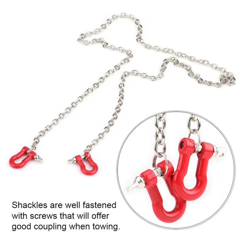 Unbranded 1:10 Scale Metal Alloy Chain & Tow Shackles For