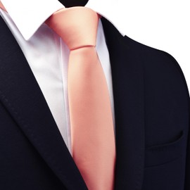 Branduce Rose Gold Tie Solid Satin Ties for Men Silk Blend Necktie for Wedding Business (TA11-29)