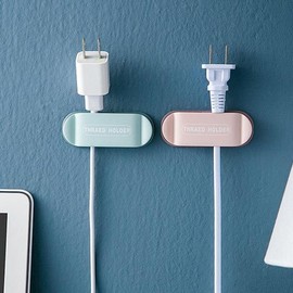Cord hanger outlet electric cable hanger wire organizer non-perforated hook magic prop kitchen bathroom wall 4 versatile colors
