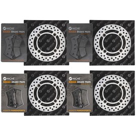 NICHE Front Rear Brake Rotor Pad Semi Metallic Kit For Polaris General 1000 2205949 2203747 2203318 5254999