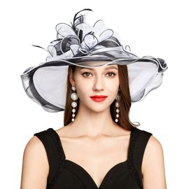 YIDINGCO Derby Hats for Women 2024, Sun Hat for Ladies Girl, Easter Hats Kentucky Fascinator Tea Party Church Hats