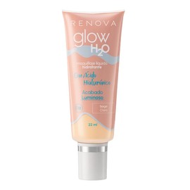 Renova| Maquillaje Liquido Glow H2O, Tono Claro, Con Ácido Hialurónico, FPS 18