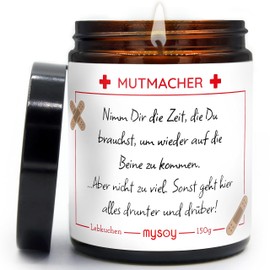 Mutmacher Duftkerze mit Spruch für Kollegen | Handgemacht aus Sojawachs | In Geschenkbox | Krankheit, Gute Besserung, Krankenhaus Geschenk | Für Arbeitskollegen, Mitarbeiter |Lebkuchen
