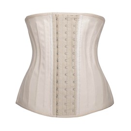 YIANNA Waist Trainer Women Latex 25 Steel Boned Corset Tummy Control Body Shaper Cincher Shapewear For Sport Girdle Beige 2XL 1210