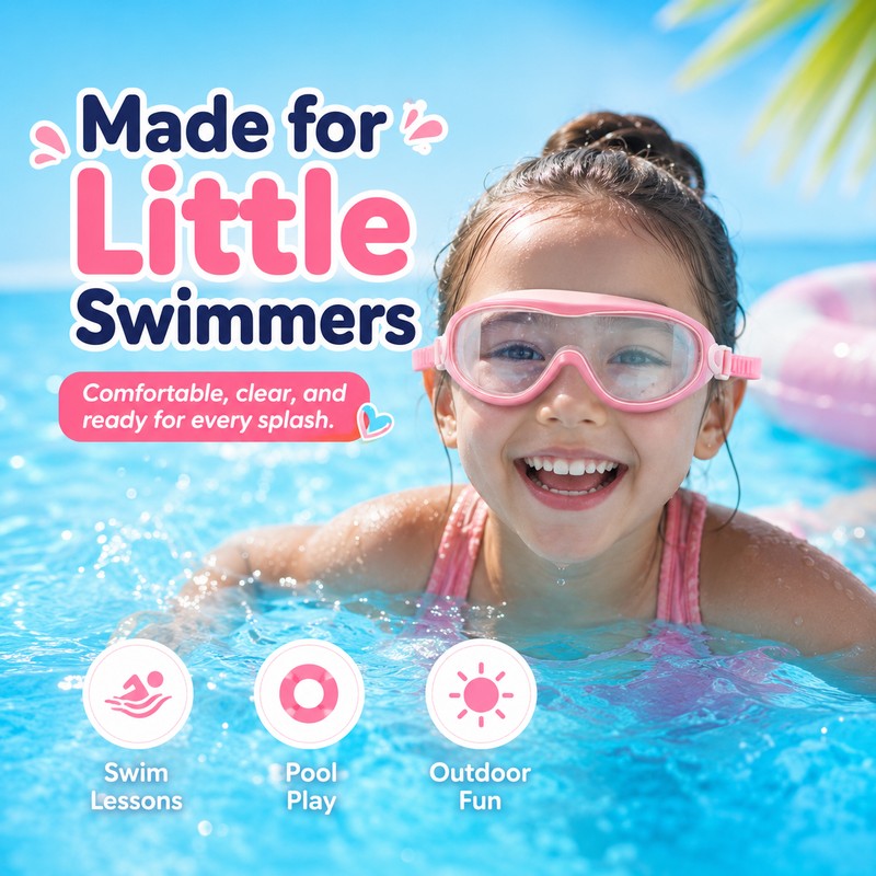 Kids Anti-Fog Swimming Goggles for Pool & Beach – Waterproof