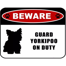 Red Blinky LED Light Up Red Flashing Blinking Attention Grabbing Laminated Dog Sign Beware