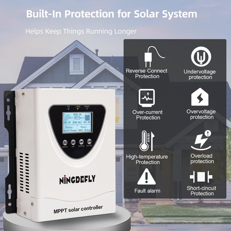 Ningdefly 60A Mppt Solar Charge Controller 12V 24V 36V 48V