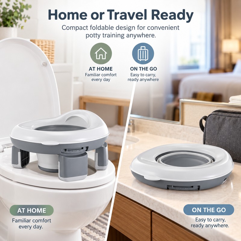 3-in-1 Foldable Kids Potty for Travel – Portable Toilet Seat