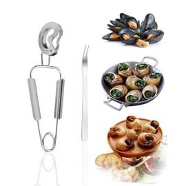 UYRVAPE Snail Tongs and Snail Fork Set, Stainless Steel Snail Cutlery, Seafood Forks, Snail, Crab, Lobster, Tools for Serving in Restaurant, for Homes, Hotels