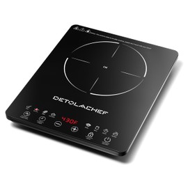 Induction Hot Plate, 1800W Hot Plate Electric Cooker, 10 Temperature Setting, LED Sensor Touch, Kids Safety Lock, Auto-Off & Pan Detection, Induction Burner with Timer