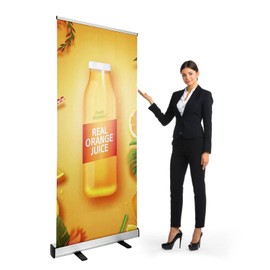 Heavy-Duty Retractable Banner Stand 33.5"x80" 1 UNIT with Padded Canvas Bag and Box (Stand ONLY)