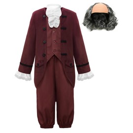 ReliBeauty Boys Benjamin Franklin Costume Kids with Wig,120