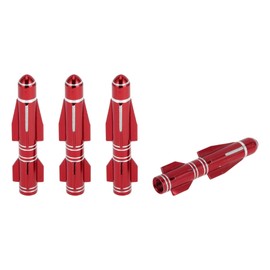 VekAuto 4 Pcs Tire Valve Stem Caps 7x70mm Tyre Valve Dust Covers for Car Truck Motorbike Bicycle Decorative Aluminum Alloy Red