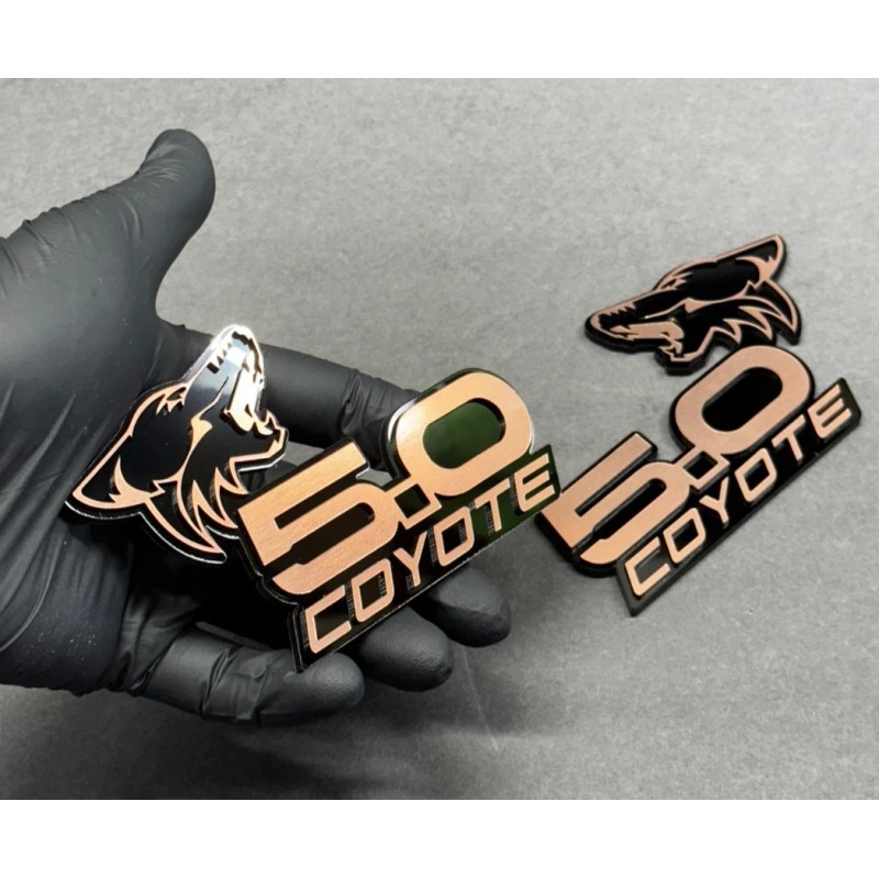 usa Standard COYOTE 5.0 Emblem Badges Bronze On BLACK EDITION
