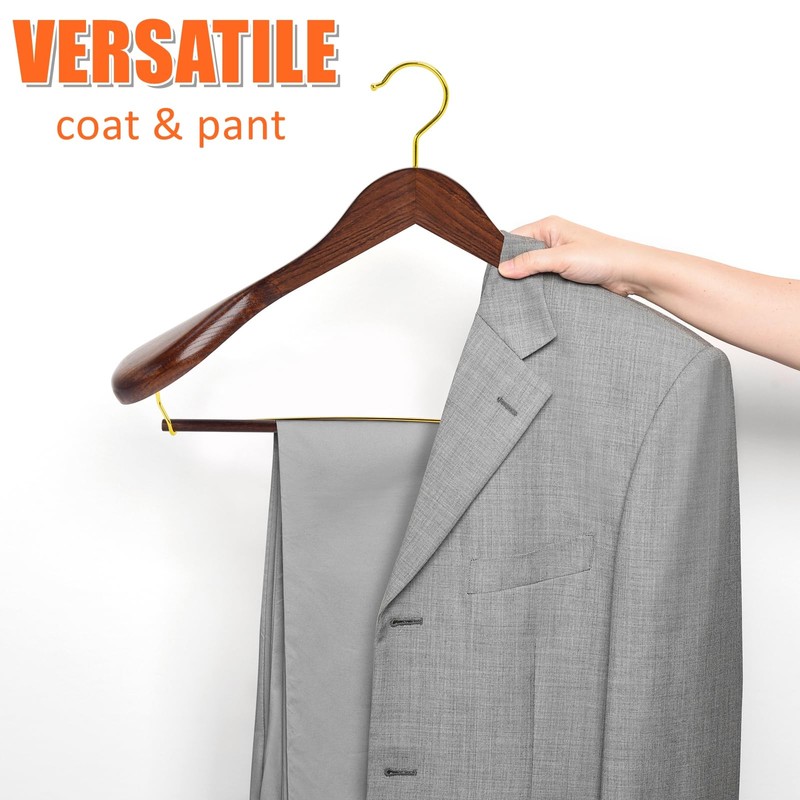 Amber Home 6 Pack Retro Wide Shoulder Wooden Suit Coat