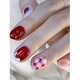[Janef] Berry Berry StrawberryHandmade Nail Tips - No selection / [재네프]베리베리 스트로베리수제네일팁 - 선택없음