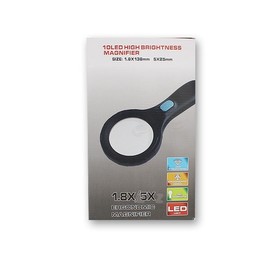 10 LED 5x25 Magnifier (6907B) -M.S/ Magnifying glass/microscope/flashlight 2ea