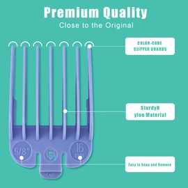 10 Pcs Color-Coded Hair Clipper Guards Cutting Guide Combs for Wahl and Surker Hair Clippers – Cutting Lengths from 1/16" to 1" (1.5mm to 25mm)
