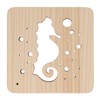 Wooden 3D LED Light Hollow Seahorse Pattern USB Power Supply