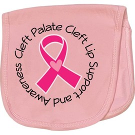 inktastic Cleft Palate Cleft Lip Awareness Ribbon Baby Burp Cloth Pink 29e49