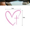 2PCS Cross Heart Rearview Mirror Sticker (Pink)