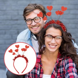 Healvian 1pc Heart Headband Hair Accessories for Valentine's Day Party Lightweight Comfortable Heart Hair Hoop Unique Present for Weddings Special Occasions