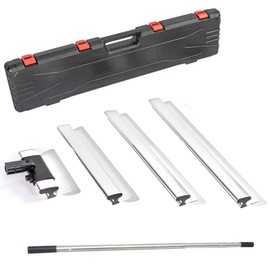 BHTOP Drywall Tools 8", 12", 16" & 32 Skimming Blade with 35-81 inch Extension Handle, Construction Blades Extruded Aluminum & 301 Stainless Steel Construction Tools, Wall-Board with Outer Case