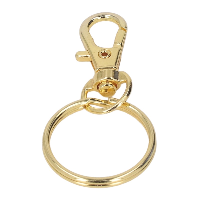 100PCS Gold Lobster Claw Clasp with Key Rings Rustproof Metal