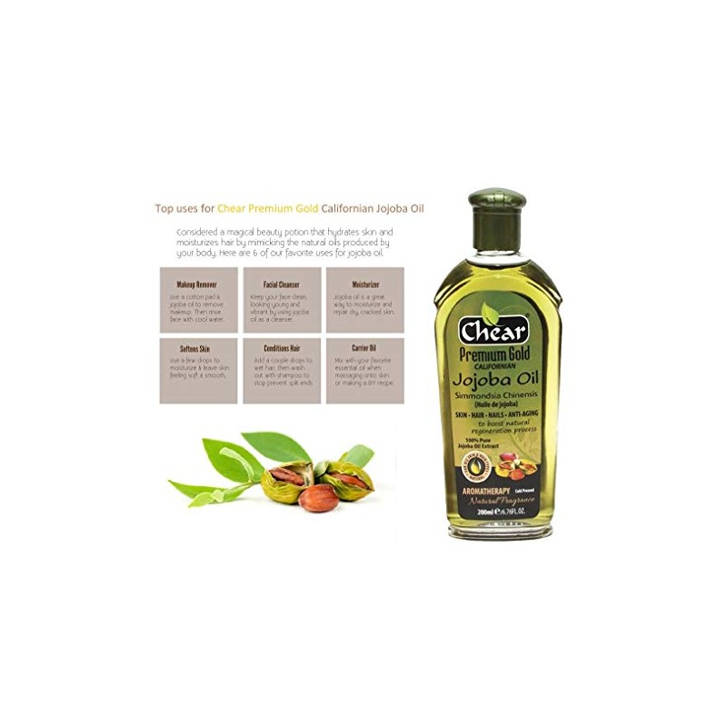 Chear Premium Gold Californian Simmondsia Chinensis Jojoba Oil 200ml -