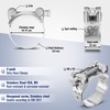 Poppstar 2 Pieces T-Bolt Hose Clamps Stainless Steel Clamping Width