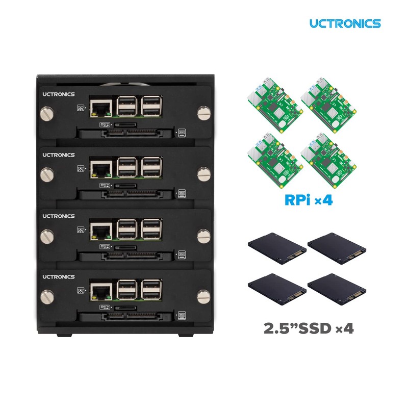 UCTRONICS Desktop Cluster Enclosure for Raspberry Pi, Up to 4