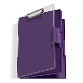 Hnogri Clipboard with Storage, Folder Nursing Clipboards Side Opening, Heavy Duty Clipboard with Dual Compartment Storage Box, Smooth Writing for Work, Office Supplies, School Supplies(Purple)