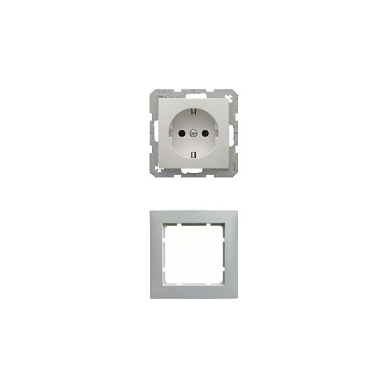 Complete Set Berker S.1 Cover Frame, 1 Socket, Polar White,