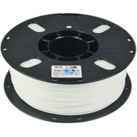 RANKI Glass Fiber Petg Filament 1.75mm 1KG, Outdoor Use Tough Glass Fiber PETG 3D Printer Filament, High Temperature Resistance, 1 KG Spool, (White)