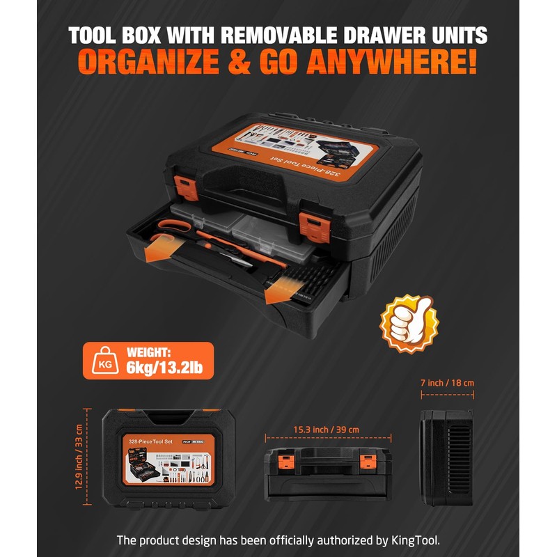 328-Piece Tool Set - Tool Kit Toolbox Storage Case with