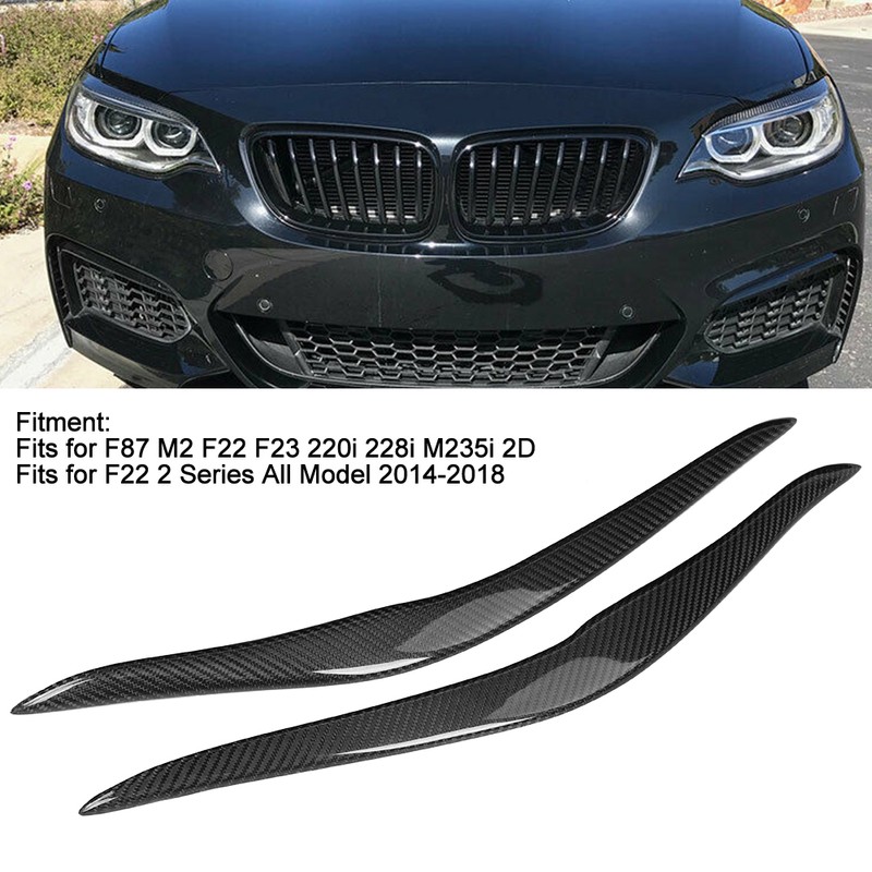 Carbon Fiber Car Headlight Eyebrow Eyelids Fits for F87 M2