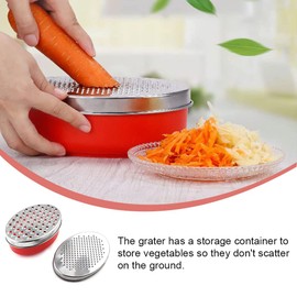Cheese Grater Two Side Vegetable Slicer Stainless Steel Potato Shredder with Container Use for Carrots Cucumbers Onion Potato