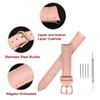 sourcing map Leather Watch Band 14mm Embossed Pattern Cowhide Watch