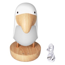 Innovative Bird Night Lamp ABS Breathing Night Light USB Charging Bedroom Decorations for ChildrenWhite