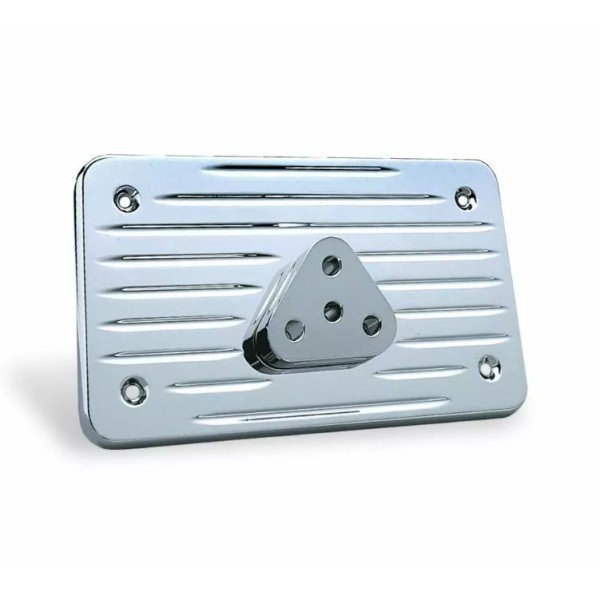 Arlen Ness Chrome Radius Grooved License Backing Plate (12-151)