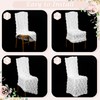 Moukeren 12 Pcs White Rosette Throne Chair Cover Satin Rosette