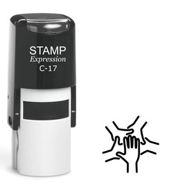 stampexpression - Friendship Hands Self Inking Rubber Stamp - Black Ink (A-63231)