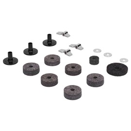 18PCS Cymbal Replacement Accessories HiHat Clutch Felt Cymbal Sleeves with Base Wing Nuts Washer Gray